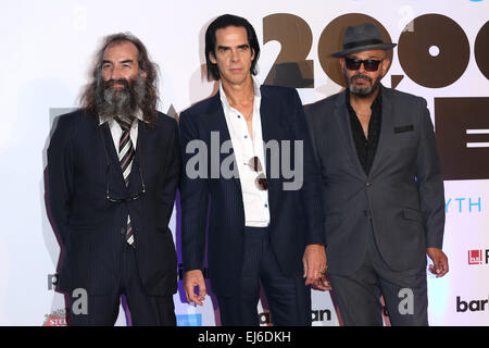 20.000 Tage auf Erden Gala Screening im Barbican Saal - Ankünfte mit statt: Nick Cave, Warren Ellis, Barry Adamson, The Bad Seeds wo: London, Vereinigtes Königreich bei: 17 Sep 2014 Stockfoto