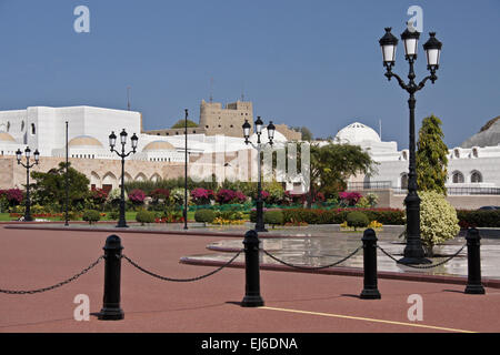 Al-Alam-Palast (Palast des Sultans) und Jalali Fort, Muscat, Oman Stockfoto