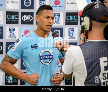 Sydney, Australien. 22. März 2015. Der Super Rugby-Spiel zwischen den New South Wales Waratahs und ACT Brumbies fand im Allianz-Stadion in Sydney am 22. März 2015 in Sydney, Australien statt. Bildnachweis: MediaServicesAP/Alamy Live-Nachrichten Stockfoto