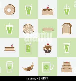 Satz von Bäckerei und Limonade Elemente für Coffee-Shop, Lager Vektor Stock Vektor