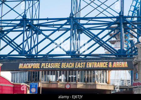 Blackpool Pleasure Beach Osteingang, Themenpark, Lancashire, england Stockfoto