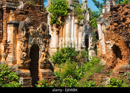 Indein Stupa Komplex, Inle-See, Myanmar Stockfoto