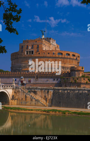 Castel Sant'Angelo, Mausoleum des Hadrian, Fluss Tiber, Rom, Latium, Italien Stockfoto