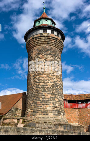 Sinwellturm, Sinwell Turm, äußeren Burghof, Kaiserburg, Kaiserburg Nürnberg, Middle Franconia, Franken, Bayern Stockfoto