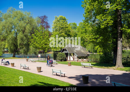 Parc de l'Orangerie park Strasbourg Elsass Frankreich Europa Stockfoto