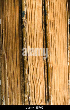 Stapel alter Bücher, close-up Stockfoto