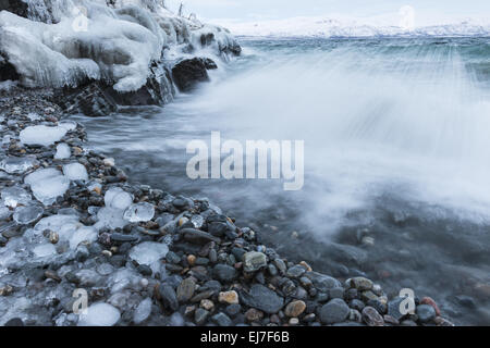 Brecher, See Tornetraesk, Lappland, Schweden Stockfoto