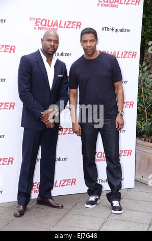 Fototermin für "The Equalizer" statt im Hotel De Russie Featuring: Antoine Fuqua, Denzel Washington wo: Rom, Italien: 17 Sep 2014 Stockfoto