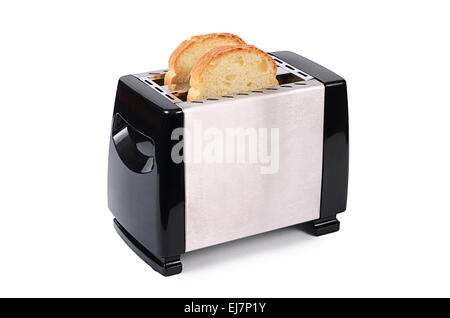 Silber Toaster isoliert auf weißem Hintergrund Stockfoto