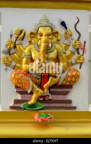 schöne Hindu-Gott Ganesha an der Wand Stockfoto