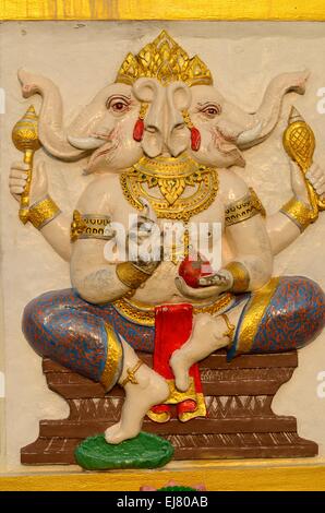 schöne Hindu-Gott Ganesha an der Wand Stockfoto