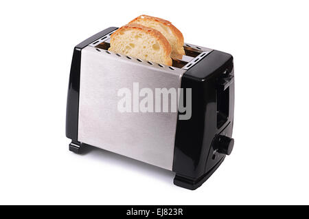 Silber Toaster isoliert auf weißem Hintergrund Stockfoto