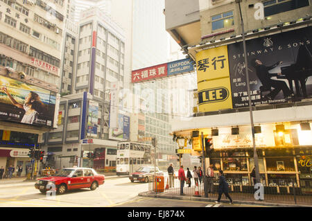 Wanchai Straße in Hong Kong Stockfoto