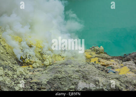 Kawah Ijen Vulkan in Ost-Java, Indonesien Stockfoto