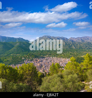 Mallorca Puig de Maria Pollenca Luftbild Mallorca Balearen Insel von Spanien Stockfoto