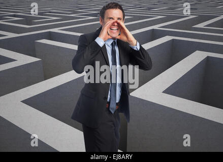 Zusammengesetztes Bild von Geschrei Geschäftsmann Stockfoto