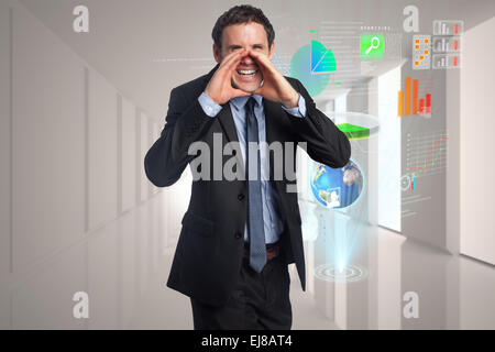 Zusammengesetztes Bild von Geschrei Geschäftsmann Stockfoto