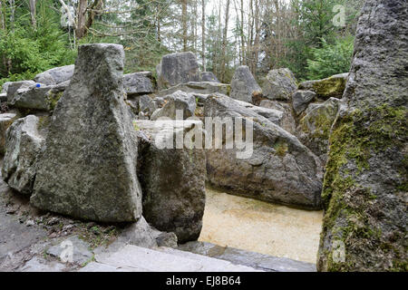 natürliche Wasserbecken von Steinen Stockfoto