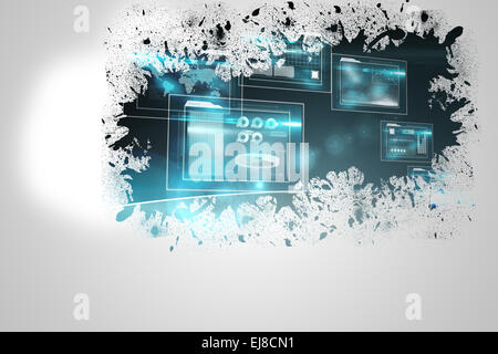 Spritzer auf Wand enthüllt Technologie Schnittstelle Stockfoto