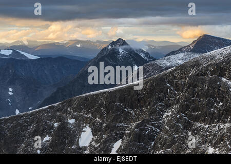 Mt. Kaskasapakte und Lillietoppen, Lappland Stockfoto