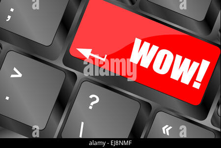 Wow-Taste auf der Tastatur Computertaste Stockfoto