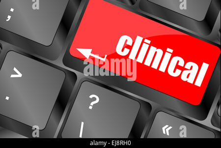 klinischen Text auf Laptop-Computer-Tastatur Stockfoto