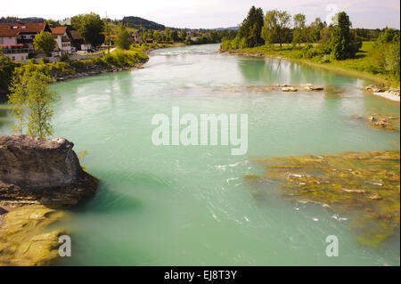 Fluss Lech in Bayern Stockfoto