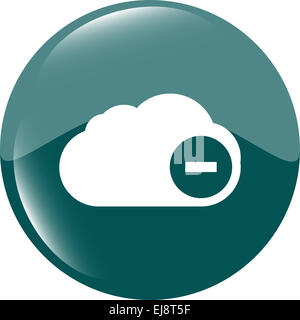Web-Symbol auf den Wolken mit Minuszeichen Stockfoto