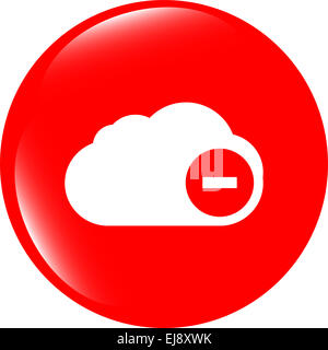 Web-Symbol auf den Wolken mit Minuszeichen Stockfoto