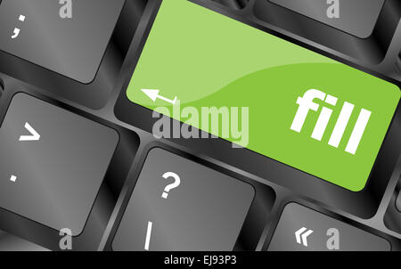 Füllen Sie Wort auf Computer-pc-Tastatur Stockfoto