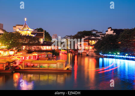 Nanjing Nachtszene Stockfoto