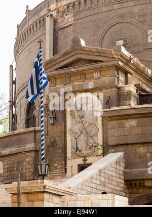 Statue am St George Schritte in das koptische Kairo Stockfoto