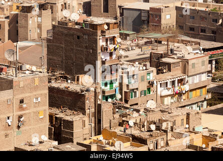 Slum Dächer in Kairo zeigt Müll Stockfoto