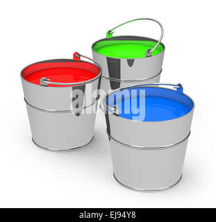 Farbeimer Stockfoto