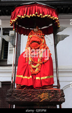 Statue von Hanuman hinduistischer Affengott außerhalb nasale Chowk (Quadrat) von Hanuman Dhoka (Old Royal Palace), UNESCO-Welt Stockfoto