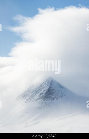 stürmischen Wolken, Stuor Reaiddavaggi, Lappland, Schweden Stockfoto