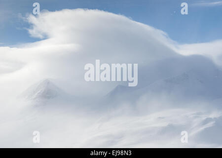 stürmischen Wolken, Stuor Reaiddavaggi, Lappland, Schweden Stockfoto