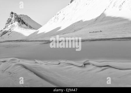 Skifahrer, Stuor Reaiddavaggi, Lappland, Schweden Stockfoto