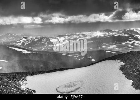 Schneefall, Abisko Alpen, Lappland, Schweden Stockfoto