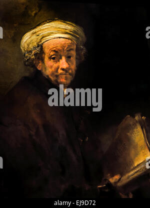 Selbstporträt als Apostel Paulus 1661 Rembrandt Harmenszoon van Rijn niederländischen 1606 – 1669 Niederlande Stockfoto