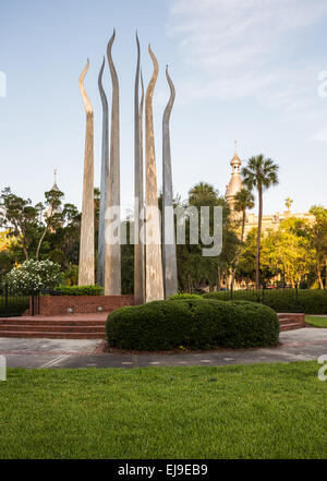 Sticks von Feuer an University of Tampa Stockfoto