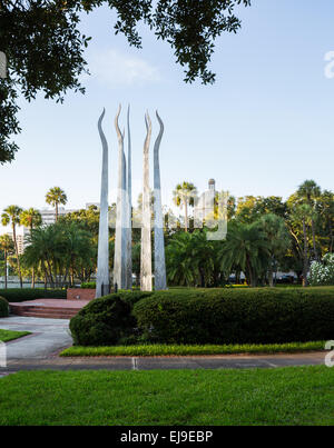 Sticks von Feuer an University of Tampa Stockfoto