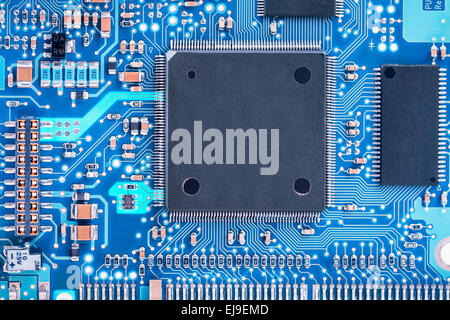Elektronikplatine mit Prozessor Stockfoto
