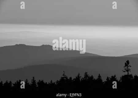 Blick vom Gipfel des Brocken Stockfoto