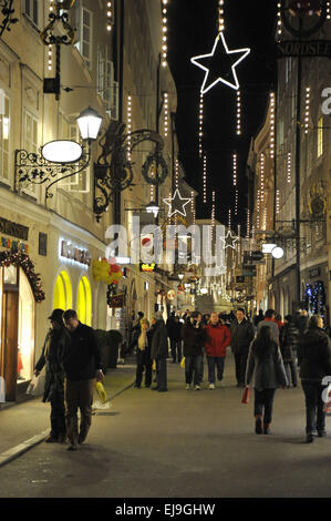 Weihnachtsmarkt in Salzburg, Österreich Stockfoto