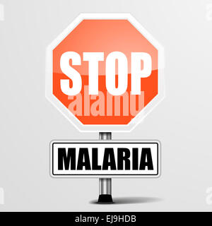 roten Malaria-Stop-Schild Stockfoto