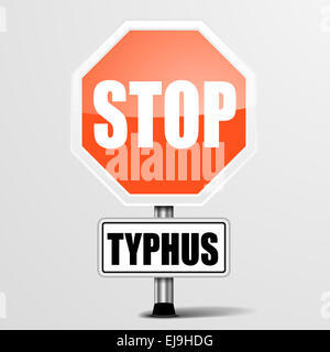 roten Typhus-Stop-Schild Stockfoto