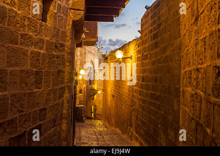 Straße in der Altstadt von Jaffa-Hafen. Stockfoto