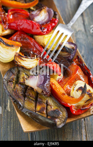 Gemüse auf dem Grill Closeup. Stockfoto