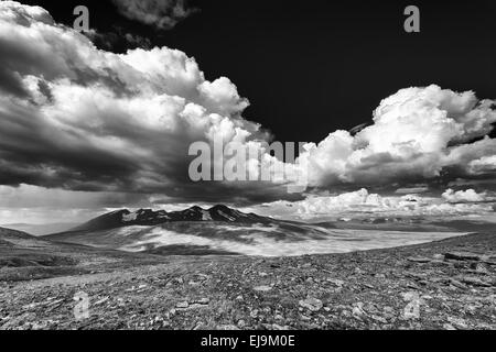 Regendusche, Mt. Akka, Lappland, Schweden Stockfoto